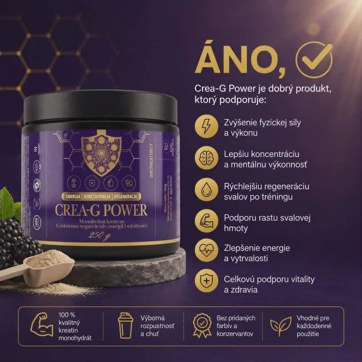 Crea-G Power (CGP) – Energia a výkon pre aktívny život 250gr